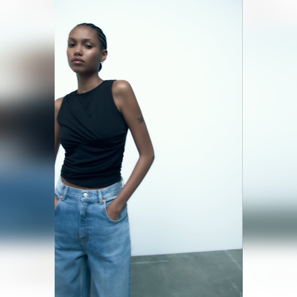 🏵️💚 DRAPED WRAPPED TOP - Picture 4 of 8